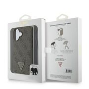 Husa pentru  iPhone 16 Guess - Leather Metal Logo Strass Crossbody - maro