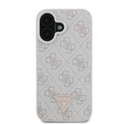 Husa pentru  iPhone 16 Guess - Leather Metal Logo Strass Crossbody - roz