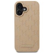 Husa pentru  iPhone 16 Karl Lagerfeld - Leather MagSafe - bej