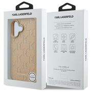 Husa pentru  iPhone 16 Karl Lagerfeld - Leather MagSafe - bej