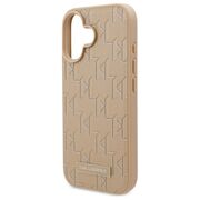 Husa pentru  iPhone 16 Karl Lagerfeld - Leather MagSafe - bej