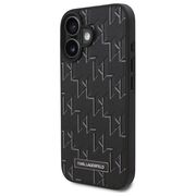 Husa pentru  iPhone 16 Karl Lagerfeld - Leather MagSafe - negru royal