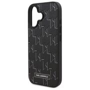 Husa pentru  iPhone 16 Karl Lagerfeld - Leather MagSafe - negru royal