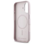 Husa pentru  iPhone 16 Karl Lagerfeld - Leather MagSafe - roz neon