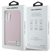 Husa pentru  iPhone 16 Karl Lagerfeld - Leather MagSafe - roz neon