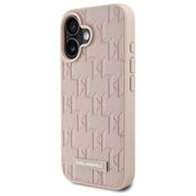 Husa pentru  iPhone 16 Karl Lagerfeld - Leather MagSafe - roz