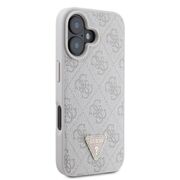 Husa pentru  iPhone 16 Plus Guess - Leather 4G Triangle Strass - roz