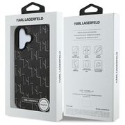 Husa pentru  iPhone 16 Plus Karl Lagerfeld - Leather MagSafe - negru denim