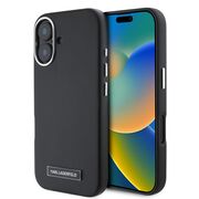 Husa pentru  iPhone 16 Plus Karl Lagerfeld - Leather MagSafe - negru