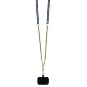 Husa pentru  iPhone 16 Pro Guess - Leather Metal Logo Strass Crossbody - albastru