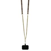 Husa pentru  iPhone 16 Pro Guess - Leather Metal Logo Strass Crossbody - maro