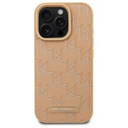 Husa pentru  iPhone 16 Pro Karl Lagerfeld - Leather MagSafe - bej