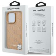 Husa pentru  iPhone 16 Pro Karl Lagerfeld - Leather MagSafe - bej