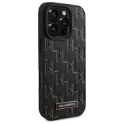 Husa pentru  iPhone 16 Pro Karl Lagerfeld - Leather MagSafe - negru royal