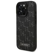 Husa pentru  iPhone 16 Pro Karl Lagerfeld - Leather MagSafe - negru royal