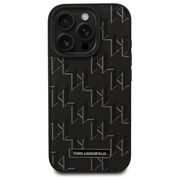 Husa pentru  iPhone 16 Pro Karl Lagerfeld - Leather MagSafe - negru royal