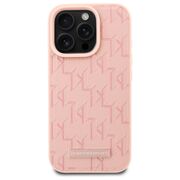 Husa pentru  iPhone 16 Pro Karl Lagerfeld - Leather MagSafe - roz