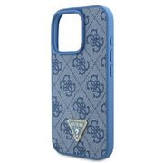 Husa pentru  iPhone 16 Pro Max Guess - Leather Metal Logo Strass Crossbody - albastru