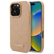 Husa pentru  iPhone 16 Pro Max Karl Lagerfeld - Leather MagSafe - bej
