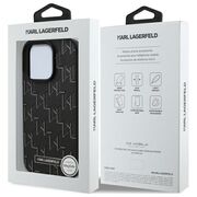 Husa pentru  iPhone 16 Pro Max Karl Lagerfeld - Leather MagSafe - negru royal