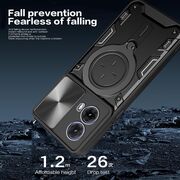 Husa pentru  Motorola Moto G35 cu protecție pentru cameră și suport magnetic integrat Ring Shockproof, albastru
