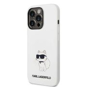 Husa pentru  iPhone 14 Pro  Karl Lagerfeld - Silicone MagSafe - alb