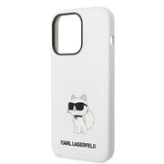 Husa pentru  iPhone 14 Pro  Karl Lagerfeld - Silicone MagSafe - alb