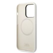 Husa pentru  iPhone 14 Pro  Karl Lagerfeld - Silicone MagSafe - alb