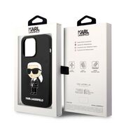 Husa pentru  iPhone 14 Pro  Karl Lagerfeld - Silicone MagSafe - negru