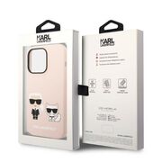 Husa pentru  iPhone 14 Pro  Karl Lagerfeld - Silicone MagSafe - roz deschis