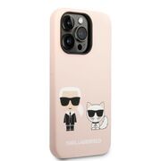 Husa pentru  iPhone 14 Pro  Karl Lagerfeld - Silicone MagSafe - roz deschis