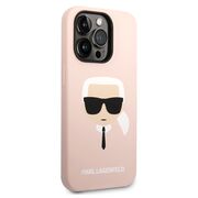 Husa pentru  iPhone 14 Pro Max Karl Lagerfeld - Silicone MagSafe - roz neon