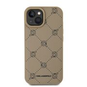 Husa pentru  iPhone 15 Karl Lagerfeld - Leather MagSafe - bej