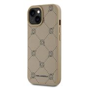 Husa pentru  iPhone 15 Karl Lagerfeld - Leather MagSafe - bej