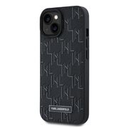 Husa pentru  iPhone 15 Karl Lagerfeld - Leather MagSafe - negru
