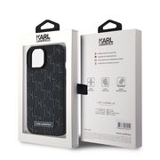 Husa pentru  iPhone 15 Karl Lagerfeld - Leather MagSafe - negru