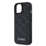 Husa pentru  iPhone 15 Karl Lagerfeld - Leather MagSafe - negru