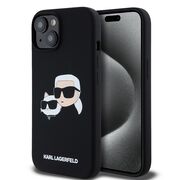 Husa pentru  iPhone 15 Karl Lagerfeld - Silicone MagSafe - negru royal