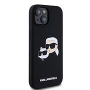 Husa pentru  iPhone 15 Karl Lagerfeld - Silicone MagSafe - negru royal