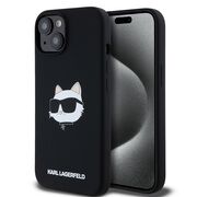 Husa pentru  iPhone 15 Karl Lagerfeld - Silicone MagSafe - negru