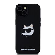 Husa pentru  iPhone 15 Karl Lagerfeld - Silicone MagSafe - negru