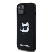 Husa pentru  iPhone 15 Karl Lagerfeld - Silicone MagSafe - negru