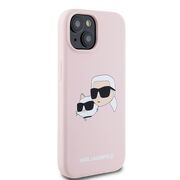 Husa pentru  iPhone 15 Karl Lagerfeld - Silicone MagSafe - roz