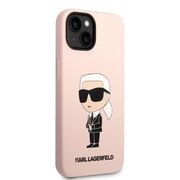 Husa pentru  iPhone 15 Karl Lagerfeld - Silicone MagSafe - roz