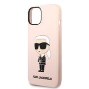 Husa pentru  iPhone 15 Karl Lagerfeld - Silicone MagSafe - roz