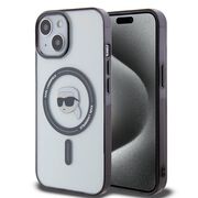 Husa pentru  iPhone 15 Plus Karl Lagerfeld - IML MagSafe - negru transparent