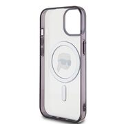 Husa pentru  iPhone 15 Plus Karl Lagerfeld - IML MagSafe - negru transparent