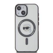 Husa pentru  iPhone 15 Plus Karl Lagerfeld - IML MagSafe - negru transparent
