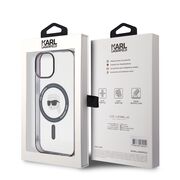 Husa pentru  iPhone 15 Plus Karl Lagerfeld - IML MagSafe - negru transparent