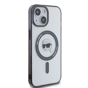 Husa pentru  iPhone 15 Plus Karl Lagerfeld - IML MagSafe - negru transparent